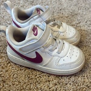 Nike Kids White and Pink Sneakers